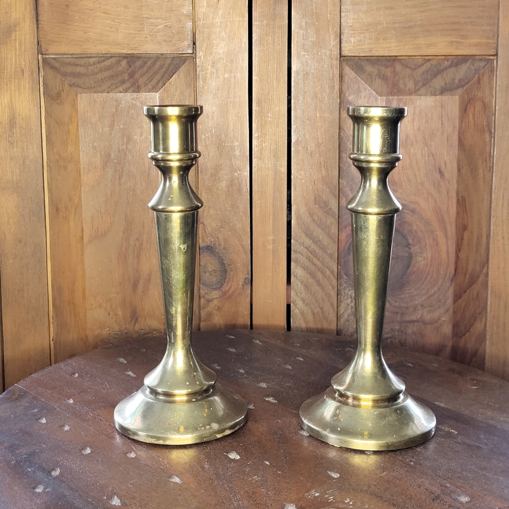 Emil Nagy Brass Candlestick Holders